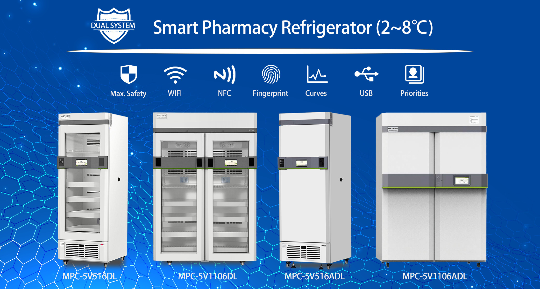 R600a 2-8 Degree 516L Capacity Pharmaceutical Grade Refrigerators For Vaccines Storage
