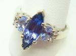 Flower Design JewelersClub Tanzanite Ring Sterling Silver Ring Jewelry with