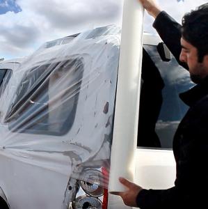 China 4MIL * 36INCH * 100 FEET Collision Wrap PE Surface Protective Film With 3 Months UV Resistant factory