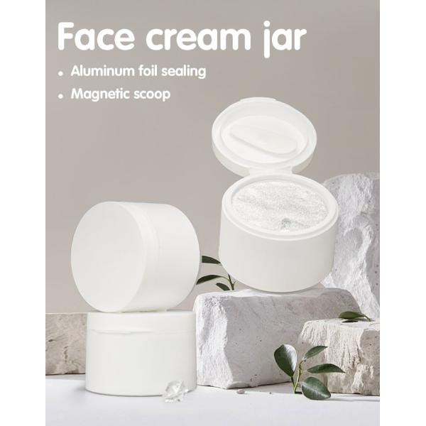 100g PP Plastic Cream Jar With Flip Top Cap And Aluminium Foil Magnet Scoop In