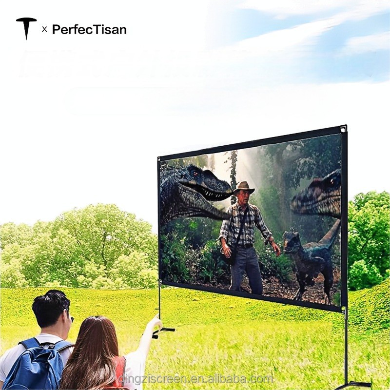 Portable Outdoor Folding Projector Screen 100 Inch / 120 Inch Fast Fold