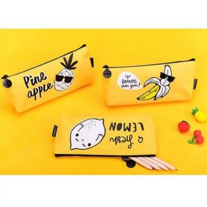 China Cartoon Kids Student Pencil Pouches Polyester , Zipper Pencil Case Bag Yellow factory