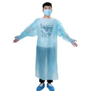 China Waterproof Plastic Disposable CPE Protective Isolation Gown Apron factory