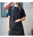 Black Blue Green Customized Logo Cotton Kitchen Apron Durable For Cooking Chef