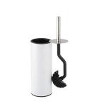 Silver Curved Design Toilet Cleaning Brush with Holder Stainless Steel OEM