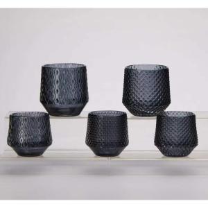 China OEM Thick Wall Glass Candle Cup ​Holders For Wedding Shell Shape Soda Lime Glass factory