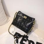 19cm 6cm Chain Strap Bags Cowhide Diamond Shoulder Bag