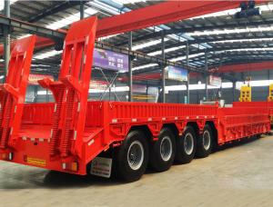China 60-100 Ton Low Bed Tractor Trailer Heavy Duty factory