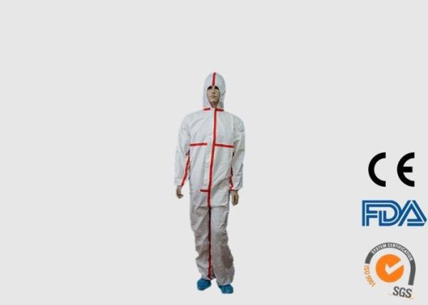Breathable Disposable PPE Coveralls , Type 4 5 6 Chemical Resistant Disposable