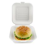 Food Container Box for Fast Food Hamburg and Takeway Food 6 inch White or Nature
