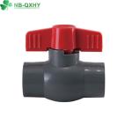 Red Handle Grey Body Round Ball Valve PVC Octagonal Ball Valve for Garden Hose