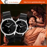 061A Couple Watch Valentine's Day Gift for Boyfriend Girlfriend Leather Watch