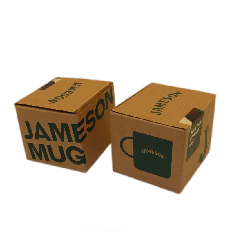 Eco-friendly , Recycable Kraft F Flute Corrugated Packaging Box , Mug Cup Box For Retail Sales