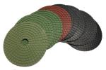 Round Shape Diamond Polishing Pads 4500 RPM Neon Green 5 Inch Hook And Loop