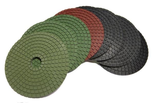 Round Shape Diamond Polishing Pads 4500 RPM Neon Green 5 Inch Hook And Loop