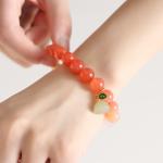 925 Sterling Silver Handmade Black Agate Red Agate Turquoise Beaded Bracelets