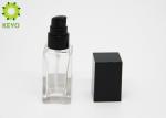 30ml Square Glass Clear Foundation Pump Bottle Skin Serum Makeup Container