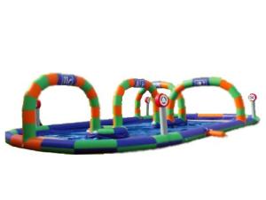 China Children Inflatable Amusement Park With Entertaining Race Track factory