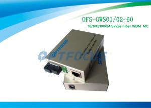 China 256 K Single Fiber Fast Ethernet Media Converter Gigabit 10 / 100 / 1000 Base - FX SM 60Km SC factory