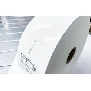 Clear BOPP Adhesive Jumbo Roll Labels Paper Synthetic Movable Glue