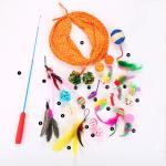 20 Pcs Cat Toys Kitten Toys Assorted Cat Tunnel Feather Teaser Wand Fish Fluffy