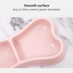 Pet Bowls Feeders Sustainable Macaron Color Bone Shape Double Food Bowl for Dogs