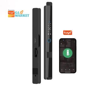 China Glomarket Security Cerradura Inteligente Security Home Automatic Electric Wifi Fingerprint Digital Tuya Smart Door Lock factory