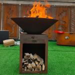 800mm 1000mm 1200mm Diameter Rusty Corten Steel Outdoor Grills With Removable