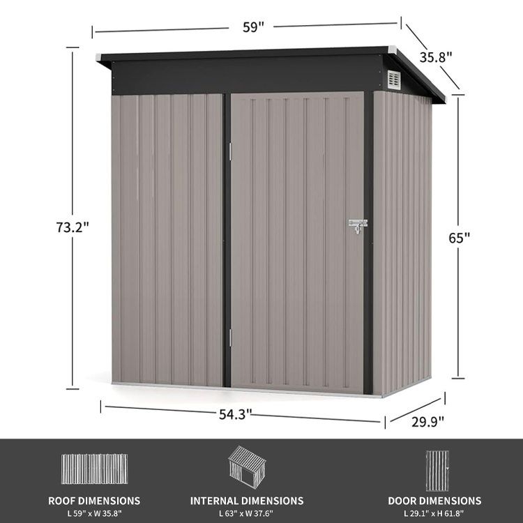 Small Garden Metal Steel Storage House Outdoor Backyard Portable Waterproof Bike Shed