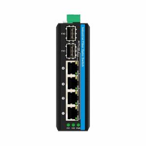 China 6 Port Gigiabit unmanaged Ethernet Switch Din rail network switch DC12V/24V Input factory
