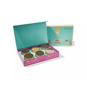 OEM / ODM Tea Packaging Box , Custom Metal Tea Canister With Lid