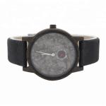 Water Proof Black Sandalwood Marble Face Watch With Natural Cork Straps