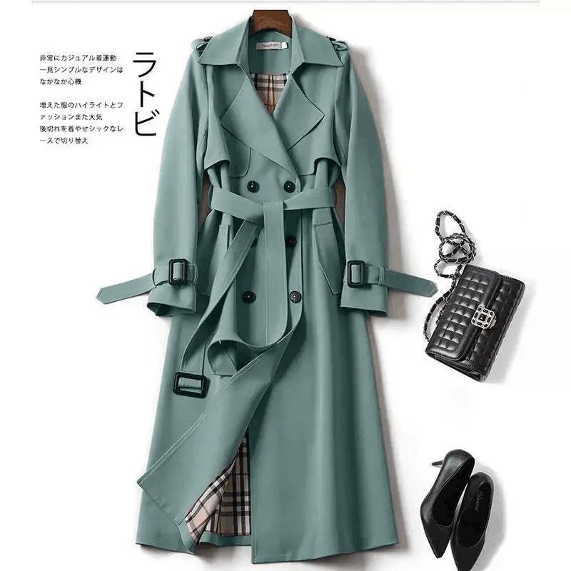 Elegant Light Fashion Korean Style MID-Length Trench Coat for Women 2020 Popular Belted Overcoat for Spring Autumn