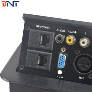 Aluminum universal multimedia hydraulic tabletop power socket box