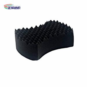 China 19x14x6cm Car Wax Applicator Pad Black PU Sponge Scratch Free Sawtooth factory