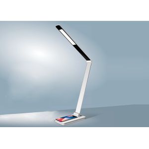wireless charging led desk lamp kids foldable metal silver chrome table lamp