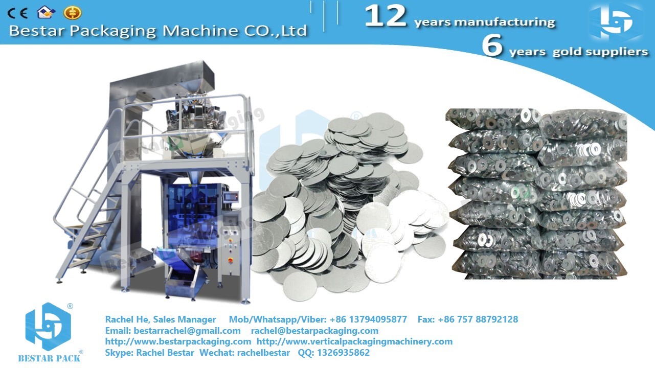 Jeans buttons 1KG pouch packing machine with 14 heads electrical weigher BSTV-450AZ