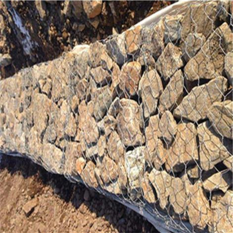 China 8cm X 10cm Mesh Spacing Galvanized Gabion Basket / Pvc Gabion Rock Basket factory