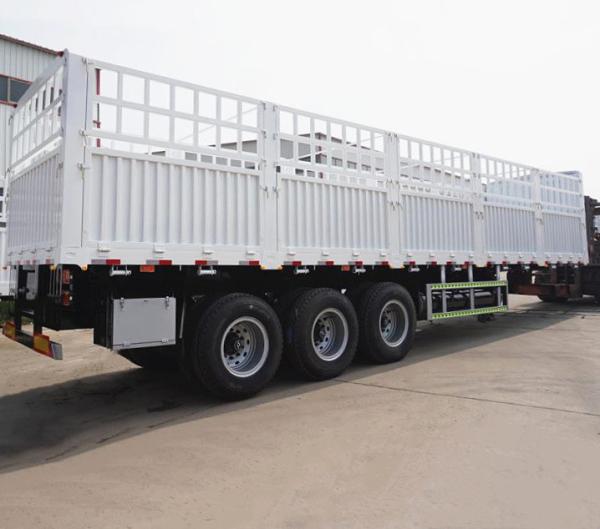3 Axle Fence Cargo Truck Semi Trailer With Jost E100 Landing Gear And 1840mm