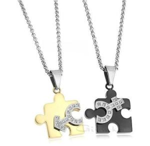 China New Fashion Tagor Jewelry 316L Stainless Steel couple Pendant Necklace TYGN294 factory