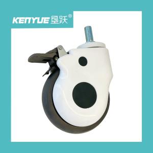 China 5-Inch White Medical Casters Band Brake PP And TPR Material factory