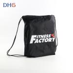 Lightweight Fabric Black Drawstring Backpack Fashionable Bright Elegant Look