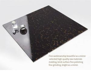 China Square Shiny Porcelain Floor Tiles 600*600mm Black Gold Rose Polished factory