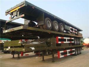 China Robust 3 / 4 Axles Flatbed Semi Trailer 40FT 45FT Semi Container Transport Truck Trailer factory