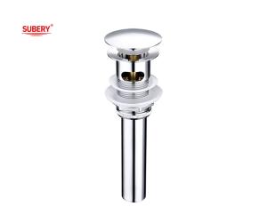 China OEM Chrome Wash Basin Drainer With Pipe Stopper Vanity Waste Drain Pop Up Vessel Drain Lavatory Basin Waste factory