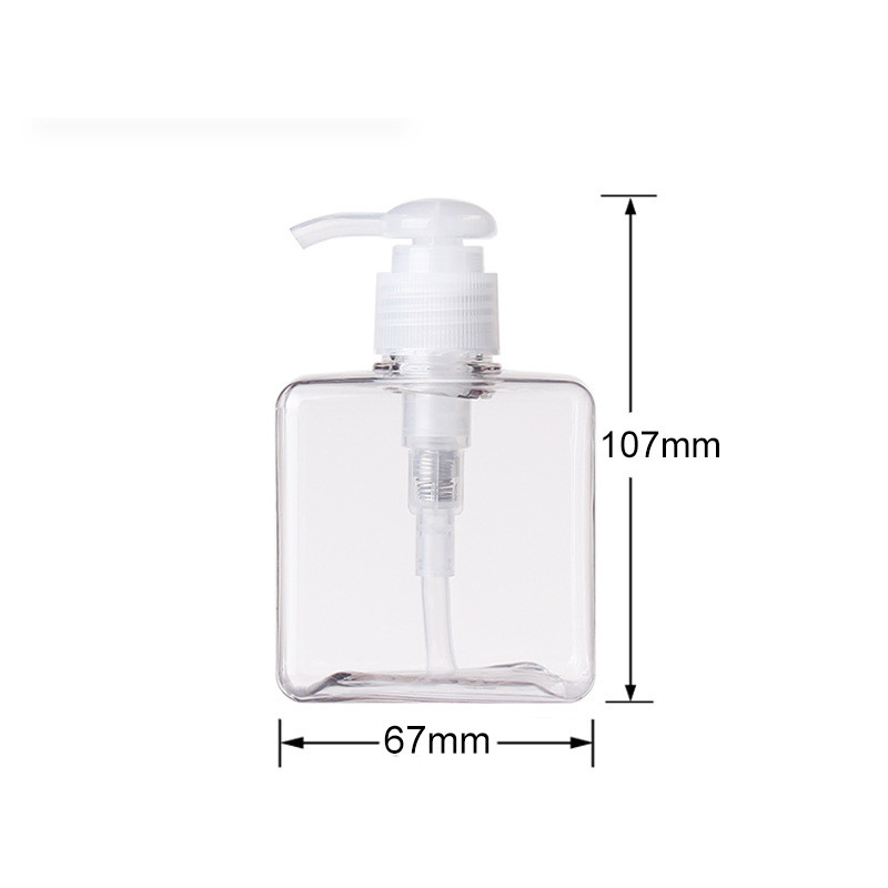 Square Shape Body Cosmetic PETG Bottle 250ml Capacity PP Pump Material
