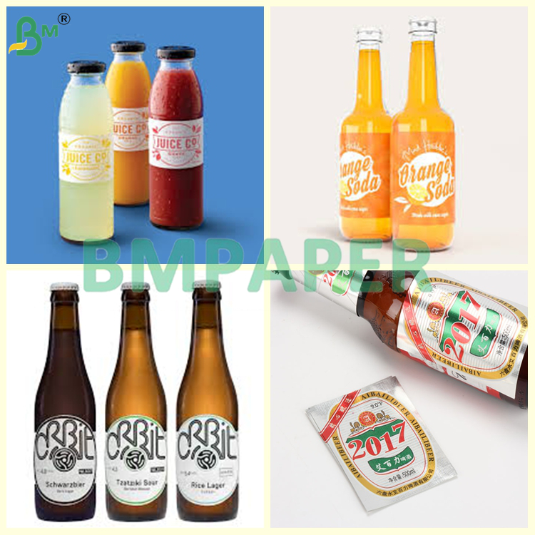 White And Metallized Wet Strength Label Paper For Bottle Beverages