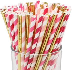 China 6.35mm New Year Party Decoration Biodegradable Wheat Festive Paper Straws factory