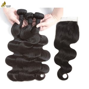 China 9A Indian Virgin Human Hair Weft Bundles With Closure OEM on sale