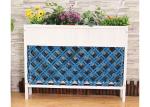 Balcony Mesh Shape Wooden Flower Shelf , Colorful Wooden Plant Stand Antiseptic